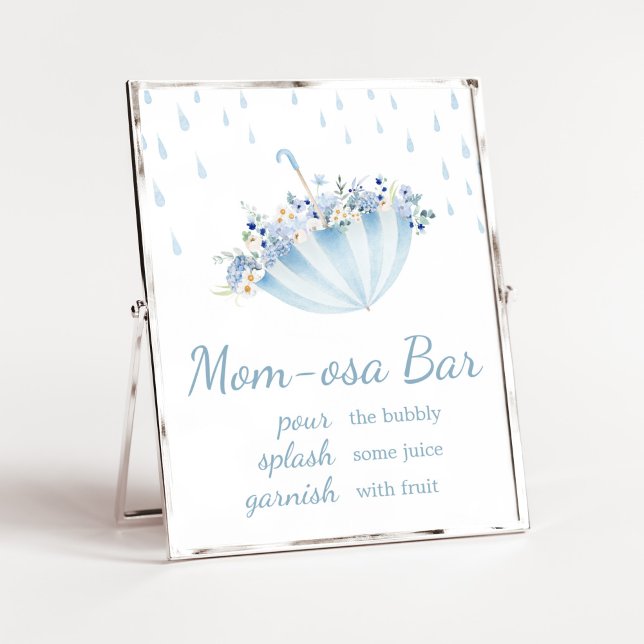 April Shower Bring May Flowers Mom Osa Bar Poster (Boy April Shower Bring May Flowers Baby Shower Mom Osa Bar Sign)