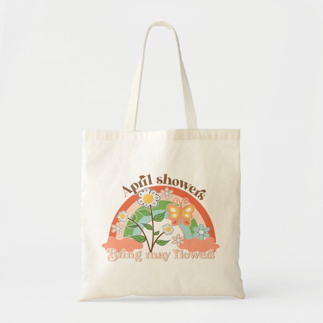 April Shower Bring May Flowers Spring Tote Bag (Front)