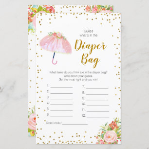 April Shower Guess What's In the Diaper Bag