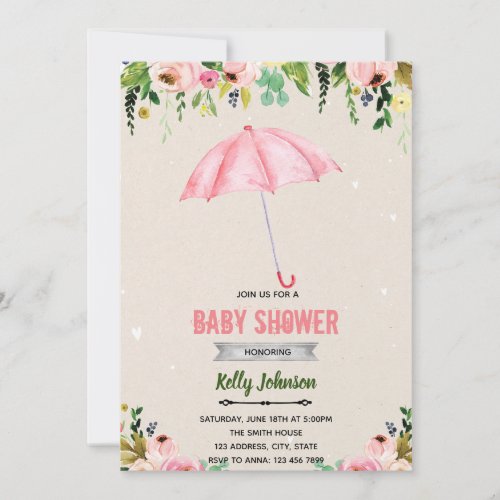April shower May flower theme invitation