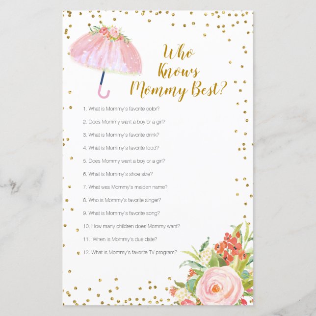 April Shower Who Knows Mommy Best Game (Front)