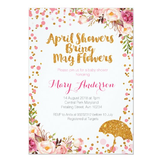 April Showers Baby Shower Invitation Zazzle