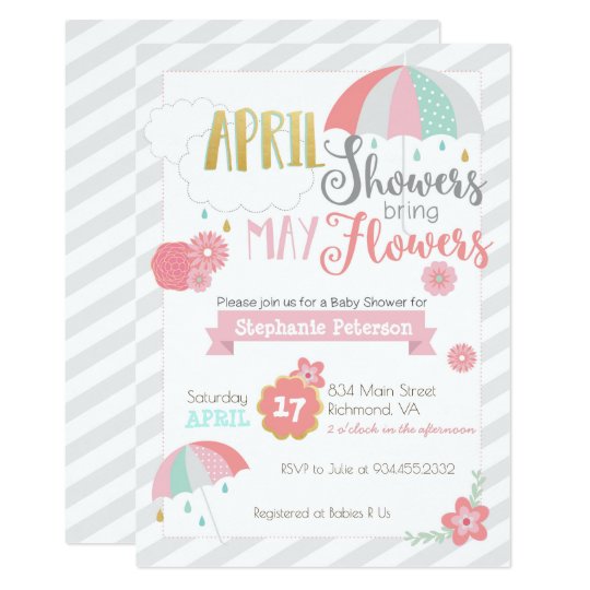 April Showers Baby Shower Invitation Zazzle April Showers Baby Shower Invitation
