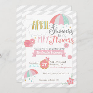 April Showers Baby Shower Invitation
