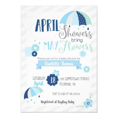 April Showers May Baby Invitation Zazzle