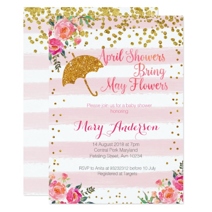 april showers baby shower invitations