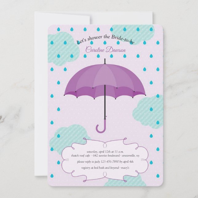 April Showers Bridal Shower Invitation (Front)