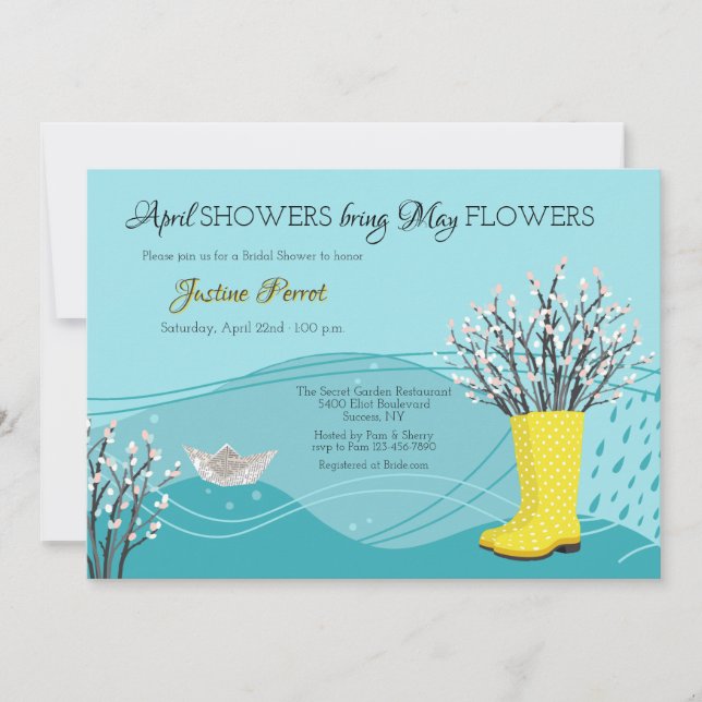 April Showers Bridal Shower Invitation (Front)