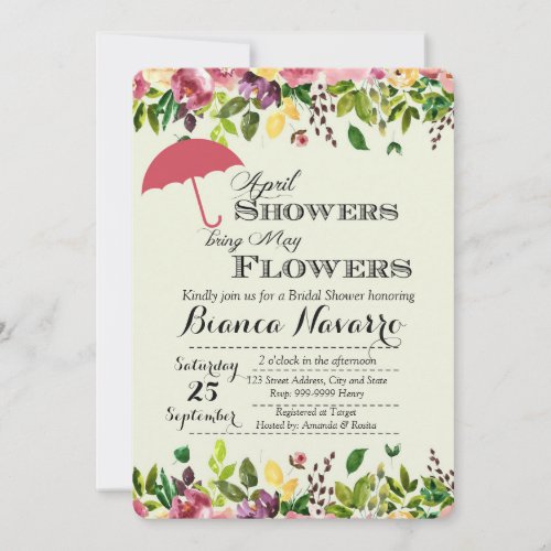 April Showers Bridal Shower Invitation