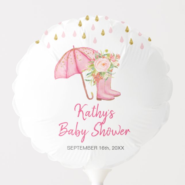 April Showers Bring May Flower Baby Shower Balloon (Front)