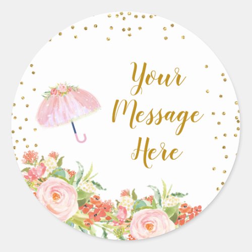 April Showers Bring May Flower Baby Shower Classic Classic Round Sticker