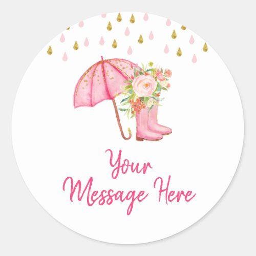 April Showers Bring May Flower Baby Shower Classic Round Sticker