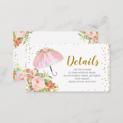 April Showers Bring May Flower Baby Shower Details Enclosure Card