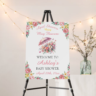 April Showers Bring May Flower Baby Shower Welcome Foam Board