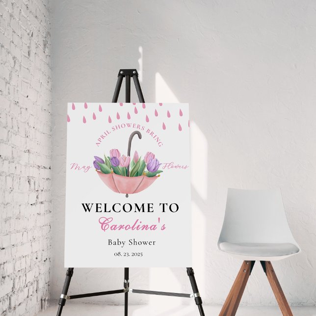 April Showers Bring May Flower Baby Shower welcome Foam Board (Creator Uploaded)