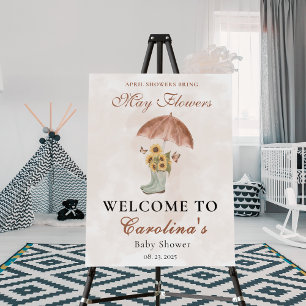 April Showers Bring May Flower Baby Shower welcome Foam Board