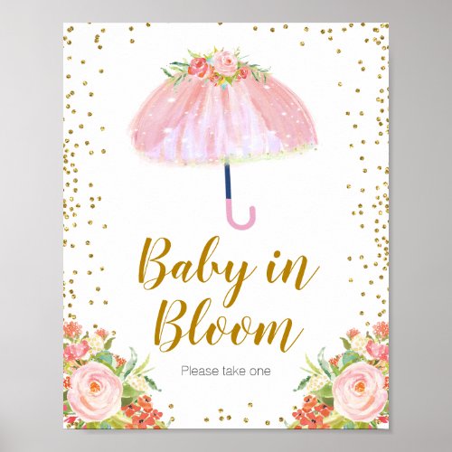 April Showers Bring May Flowers Baby in Bloom Poster