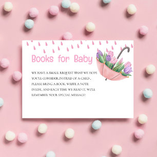 April Showers Bring May Flowers Baby Shower Book  Enclosure Card