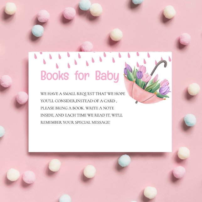 April Showers Bring May Flowers Baby Shower Book  Enclosure Card (Creator Uploaded)