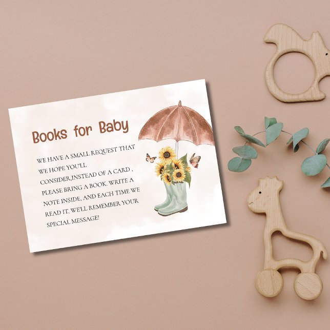 April Showers Bring May Flowers Baby Shower Book  Enclosure Card (Creator Uploaded)