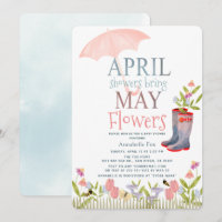 April Showers Bring May Flowers Baby Shower Invita