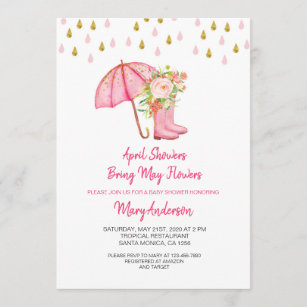 April Showers Bring May Flowers Baby Shower Invitation
