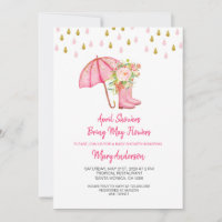 April showers baby fashion shower invitations