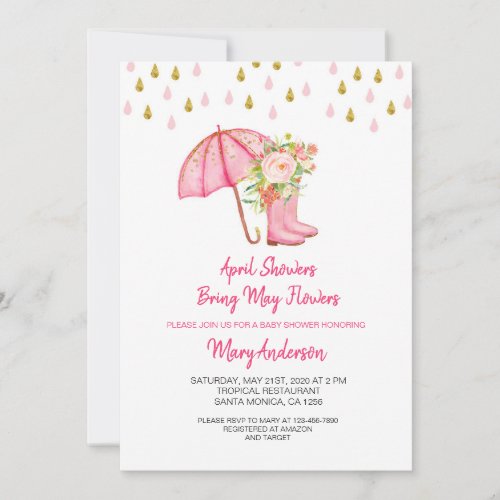 April Showers Bring May Flowers Baby Shower Invitation