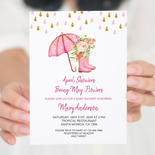 April Showers Bring May Flowers Baby Shower Invitation