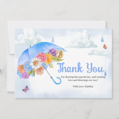 April Showers Bring May Flowers Baby Shower Thank You Card