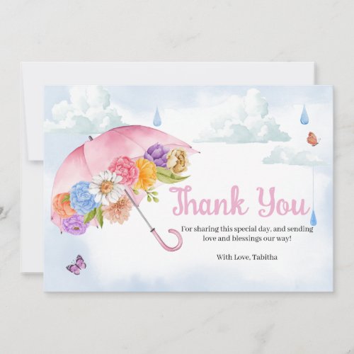 April Showers Bring May Flowers Baby Shower Thank You Card