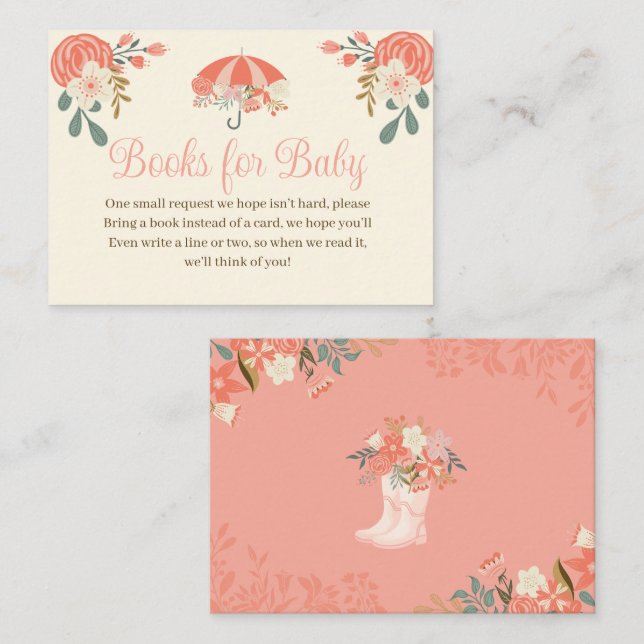 April Showers Bring May Flowers Books for Baby Enclosure Card (Front/Back)
