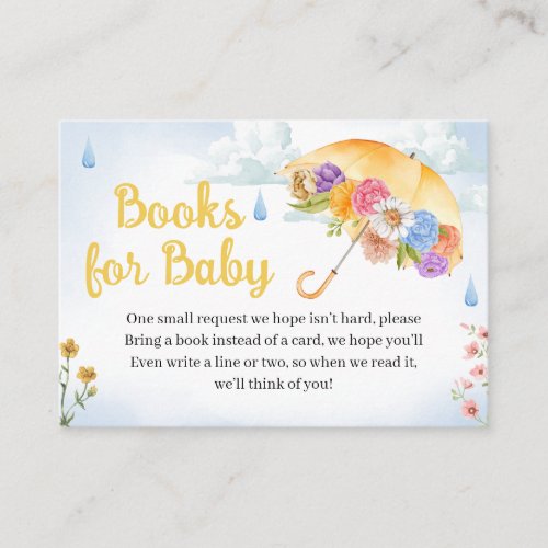 April Showers Bring May Flowers Books for Baby Enclosure Card