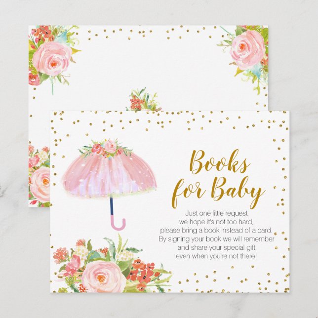 April Showers Bring May Flowers Books for baby Invitation Postcard (Front/Back)