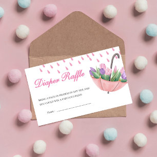 April Showers Bring May Flowers Diaper Raffle Enclosure Card