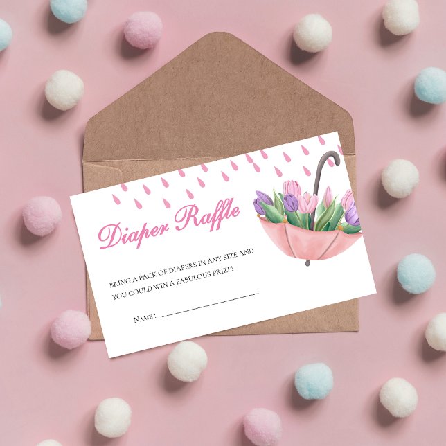 April Showers Bring May Flowers Diaper Raffle Enclosure Card (Creator Uploaded)