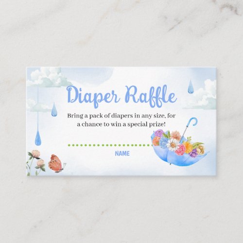 April Showers Bring May Flowers Diaper Raffle Enclosure Card