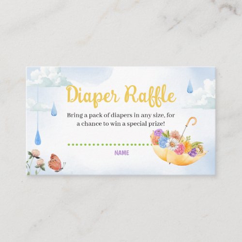 April Showers Bring May Flowers Diaper Raffle Enclosure Card