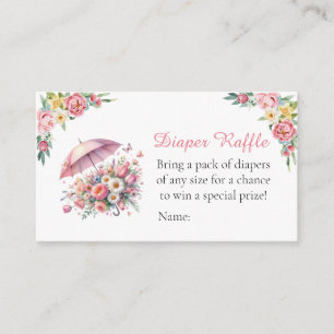 April Showers Bring May Flowers Diaper Raffle Enclosure Card