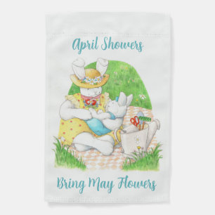 April Showers...Bring May Flowers Garden Flag