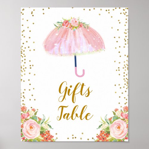 April Showers Bring May Flowers Gifts Table Poster