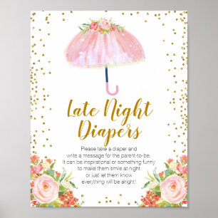 April Showers Bring May Flowers Late Night Diaper Poster