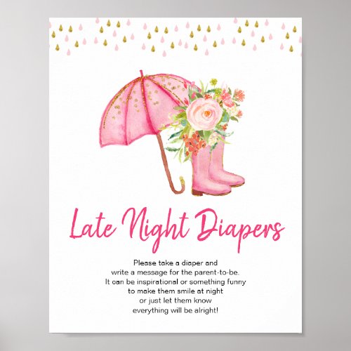 April Showers Bring May Flowers Late Night Diaper Poster