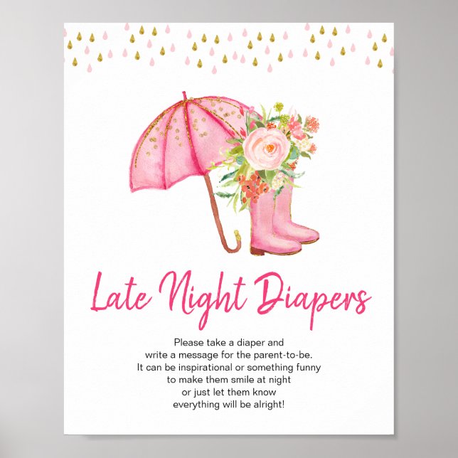 April Showers Bring May Flowers Late Night Diaper Poster (Front)