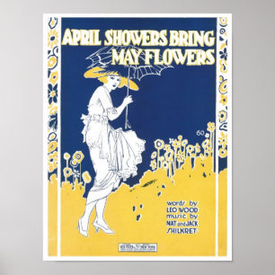 April Showers Bring May Flowers Songbook Cover Poster