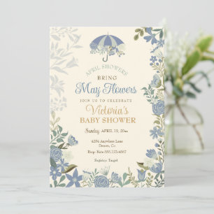 April Showers Bring May Flowers Spring Baby Shower Invitation