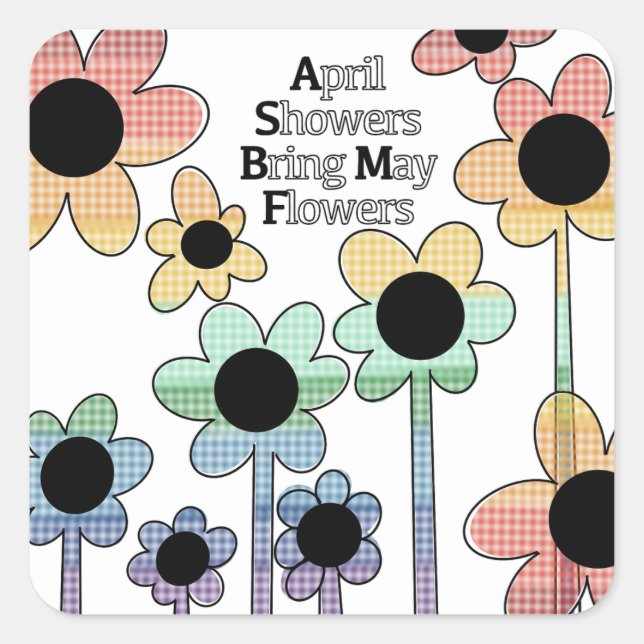 April Showers Bring May Flowers Sticker (Front)