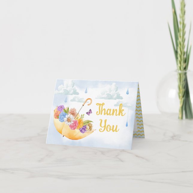 April Showers Bring May Flowers Thank You Card (Front)