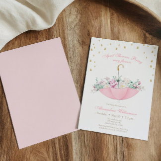 April Showers bring may flowers Umbrella Baby  Invitation