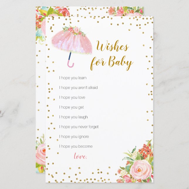 April Showers Bring May Flowers Wishes for Baby (Front/Back)